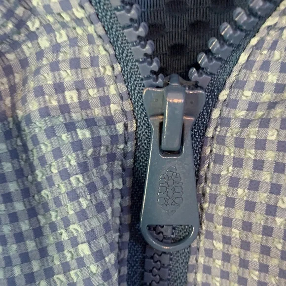 Free People Movement 40 Love Cropped Size Small Blue Checkered Jacket - Picture 6 of 12